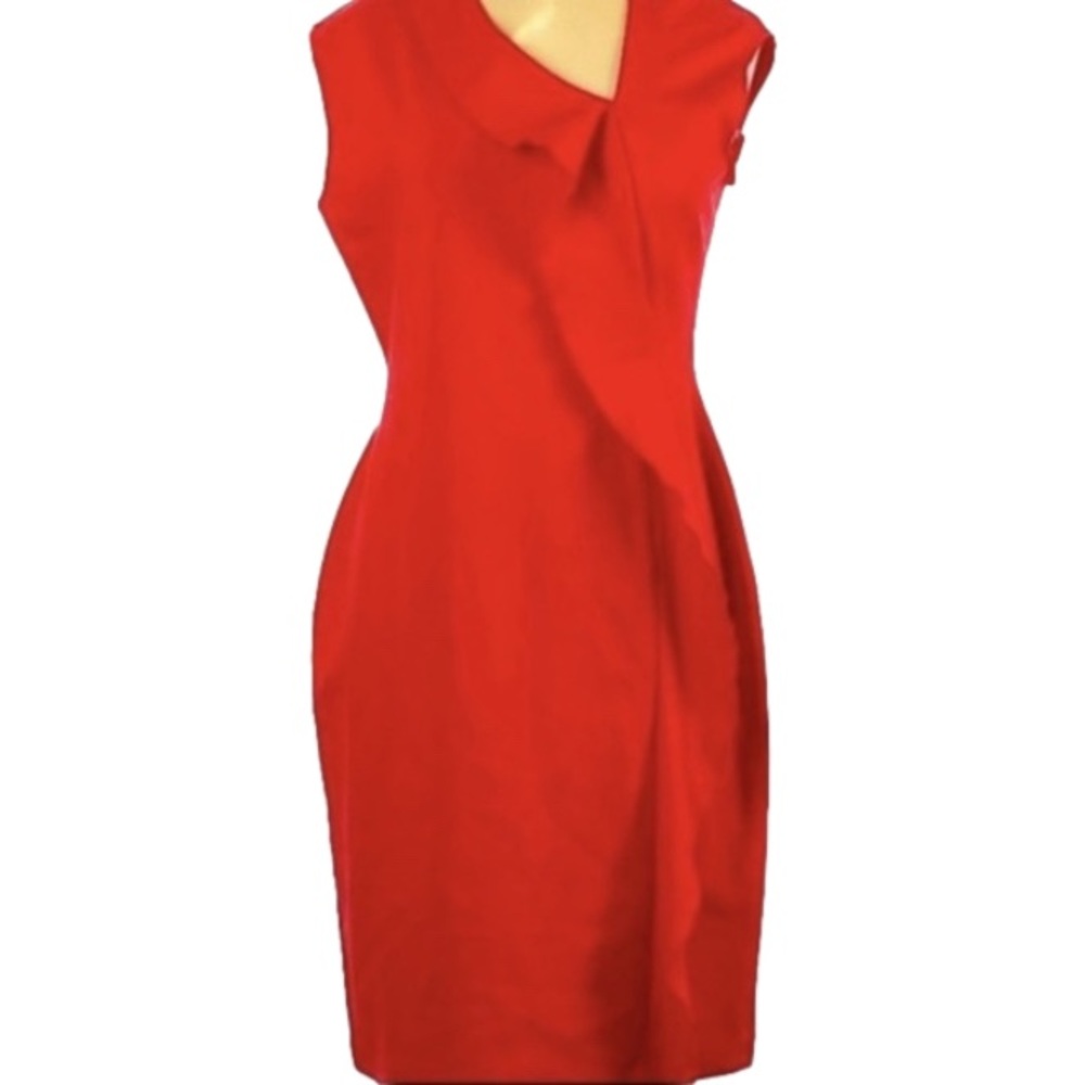 Anne Klein Red Sleeveless Sheath Dress